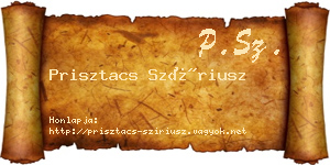 Prisztacs Szíriusz névjegykártya